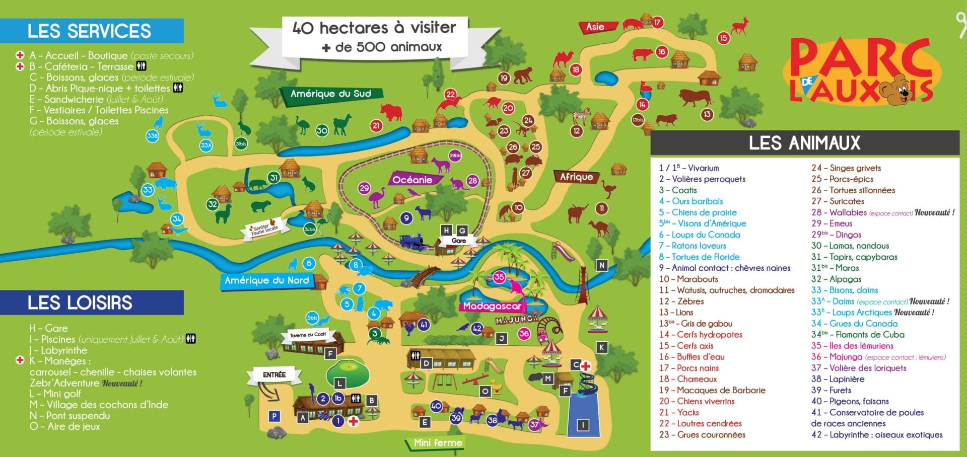 Les meilleurs parcs d'attractions de France, Carte interactive et infos 100